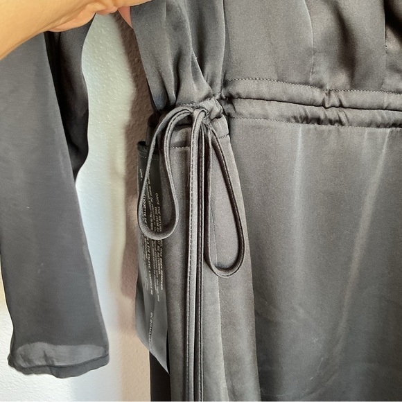 BCBGMAXAZRIA Satin Mini Surplice Dress black new with tags size Medium D16 - Picture 9 of 14